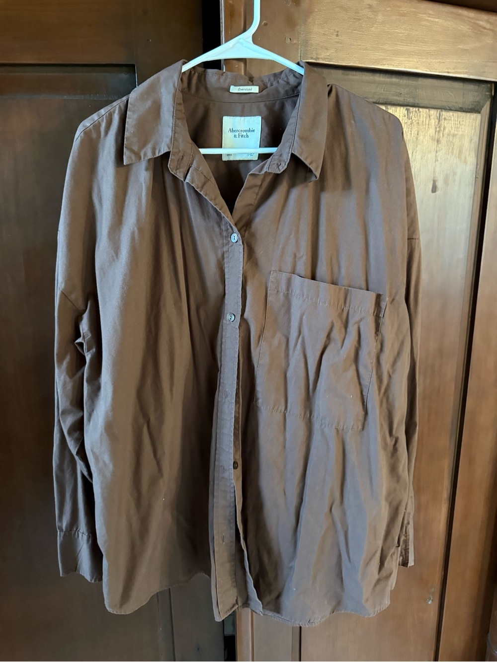 Abercrombie & Fitch Brown Cotton Button Down Shirt